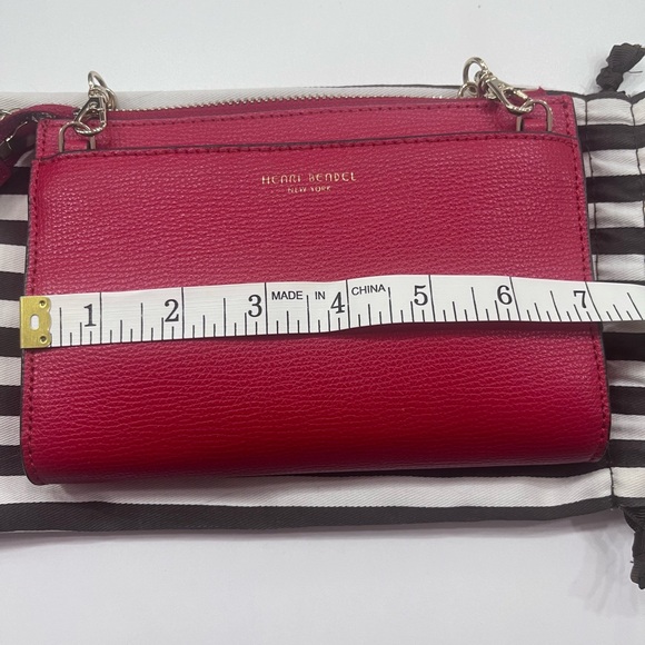Henri Bendel Red Leather Chain Wristlet / Crossbody